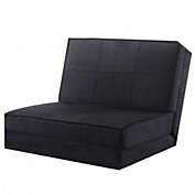 Costway Convertible Lounger Folding Sofa Sleeper Bed-Black