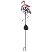 Santa's Workshop Outdoor Decorative 33" Solar Flamingo Windmill