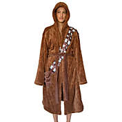 Star Wars Chewbacca Hooded Bathrobe for Men/Women   Soft Plush Spa Robe for Adults   Lightweight Fleece Shower Robe With Belted Tie   One Size Fits Most Adults