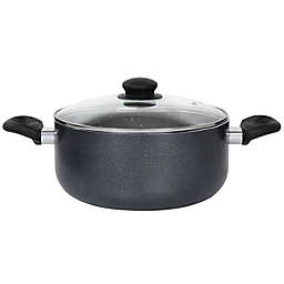 Pallermo 5 Qt Aluminum Dutch Oven with Lid in Charcoal