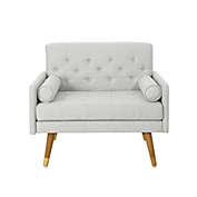 Contemporary Home Living 38.25" Gray and Gold Transitional Upholstered Club Chair