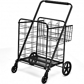 Folding Shopping Cart For Grocery Laundry Cart 35 x 21 x 16 Inches,Gray Size 