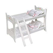 Badger Basket Co. Kids White Rose Doll Bunk Bed - 24&quot;Lx14&quot;Wx3&quot;H