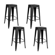 AmeriHome Indoor/Outdoor 30 inch Metal Bar Stool Set Black - 4 Piece