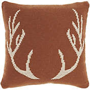 Mina Victory Life Styles Woven Antlers 18" x 18" Rust Indoor Throw Pillow