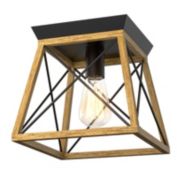 Costway Industrial Ceiling Light Farmhouse Semi Flush Mount Ceiling Fixture