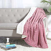 Legacy Decor Luxury Ultra Plush and Soft Sherpa Fleece Throw Blanket, 52" x 71" Pink