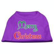 Mirage Pet Products Merry Christmas Screen Print Shirt Purple Medium - 12" L