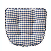 Plow & Hearth Non-Slip Gingham Chair Pad Blue