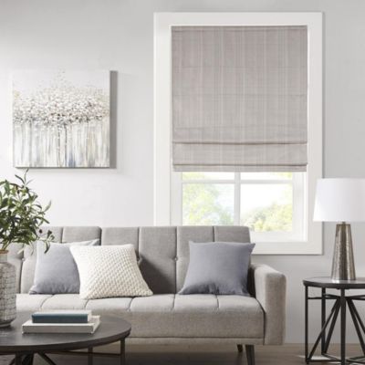 $195 GLOWE Cordless Fabric Roman 31" x 72" Shade in Neutral Grey NEW 