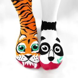 TIGER & PANDA PALS SOCKS ~ ADULT SIZE