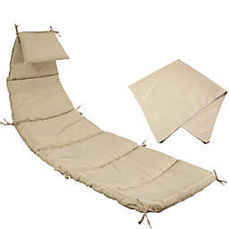 Sunnydaze Hanging Lounge Chair Replacement Cushion and Umbrella - Beige