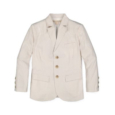 Hope & Henry Boys' Seersucker Suit Jacket (Khaki, 2T)