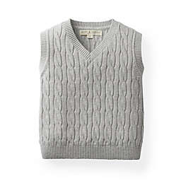 Hope & Henry Boys' Grey Cable Sweater Vest, Grey, 12-18 Months