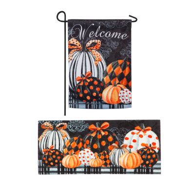 317 Heritage Lace Polyester Farbic "Black" Pumpkins 3 in set Window decor 
