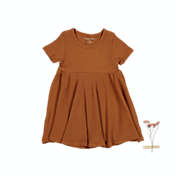 Lovely Littles The Forest Love Short Sleeve Dress - Caramel - 4y