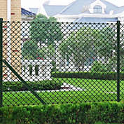 Home Life Boutique Chain Link Fence with Posts Steel 2&#39; 7"x49&#39; 2" Green