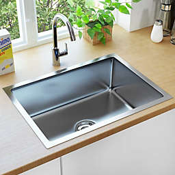 Home Life Boutique Handmade Kitchen Sink with Strainer Stainless Steel