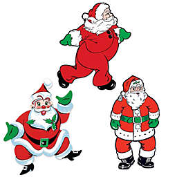Beistle Vintage Christmas Party Decorative Santa Cutouts (3/Pkg) - 12 Pack