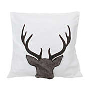 Northlight 17.5 White and Brown Faux Fur Reindeer Throw Pillow Cover