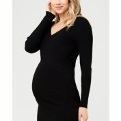 Ripe Maternity Sadie Rib Knit Nursing Dress Black