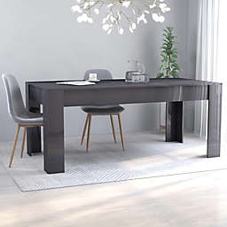 vidaXL Dining Table High Gloss Gray 70.9