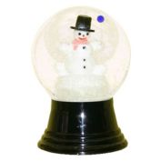 Alexander Taron 5" Black and White Perzy Snow Globe Medium Snowman with Balloon Decoration