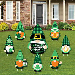 Big Dot of Happiness Irish Gnomes - Yard Sign and Outdoor Lawn Decorations - St. Patrick's Day Party Yard Signs - Set of 8