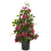 Nearly Natural 2' Artificial Climbing Bougainvillea Plant with Black Pot