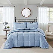 Slickblue King Size Blue 3 Piece Microfiber Reversible Comforter Set