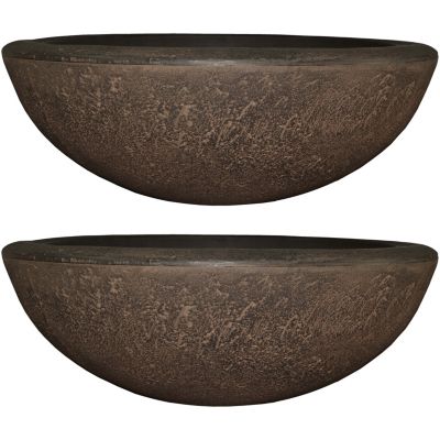 Sunnydaze Percival Outdoor Flower Pot Planter - Sable - 21-Inch - 2-Pack