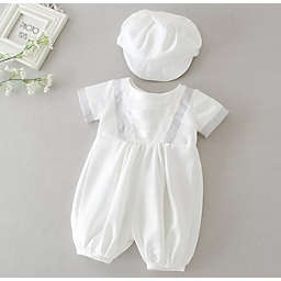 Laurenza's Baby Boys Baptism Christening Romper with Hat