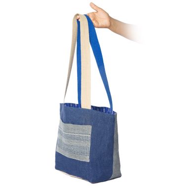Ohrna BISHESH Organic Reversible Cotton-lined Medium Tote Bag with Two Embroidered Pockets. View a larger version of this product image.