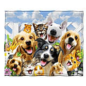 Fleece Throw Blanket by Howard Robinson (Backyard Pals Dogs and Cats