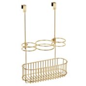 mDesign Over Cabinet Door Hair Care & Styling Tool Storage Basket