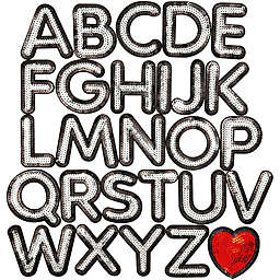 Bright Creations Iron On Letters for Clothing, A-Z Sequin Embroidery Patches for Jackets & Denim (3.7 x 3 In, 27 Pieces)