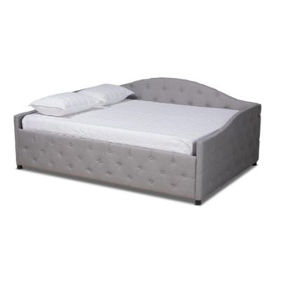 Baxton Studio Baxton Studio Becker Modern And Contemporary Transitional Grey Fabric Upholstered Queen Size Daybed - Grey/Black