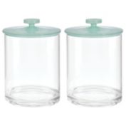mDesign Round Storage Apothecary Canister for Bathroom, 2 Pack