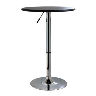AmeriHome Adjustable Height Bar Table - Black, Silver