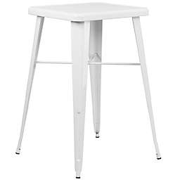 Flash Furniture 23.75'' Square White Metal Indoor-Outdoor Bar Height Table