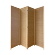 Screen Gems Traditional 4 Panel Bamboo Osaka Screen Room Divider with Light Brown Finish - 7 Feet