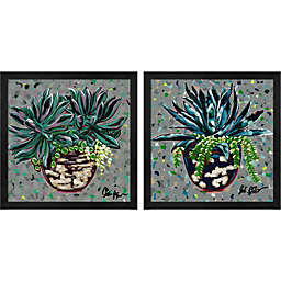 Great Art Now Succulent Pot by Jodi Augustine 13-Inch x 13-Inch Framed Wall Art (Set of 2)