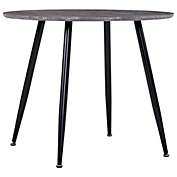 vidaXL Dining Table Concrete and Black 35.4"x28.9" MDF