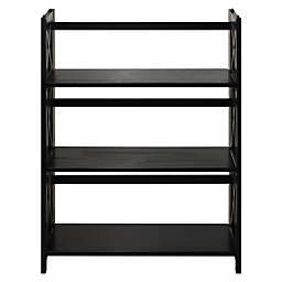 Casual Home Montego 3-Shelf Folding Bookcase -Black