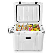 Slickblue 55 Quart Cooler Portable Ice Chest with Cutting Board Basket for Camping