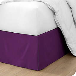 Bare Home Bed Skirt Double Brushed Premium Microfiber, 15-Inch Tailored Drop Pleated Ruffle, 1800 Ultra-Soft, Shrink Resistant - Queen, Plum