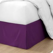 Bare Home Bed Skirt Double Brushed Premium Microfiber, 15-Inch Tailored Drop Pleated, 1800 Ultra-Soft, Shrink Resistant - Queen, Plum