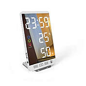 Infinity Merch Digital LED Mirror Surface Alarm Clock with USB  in White