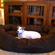 Majestic Pet Product 40-Inch Micro Suede Waterproof Bagel Dog  Bed - Chocolate
