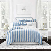 6ix Tailors Fine Linens Denim Stripes Blue Comforter Set
